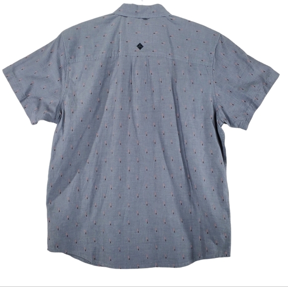 Prana Organic Cotton Shirt Mens L Gray Button Down Short Sleeves Standard Fit - Picture 3 of 11